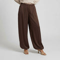 Women’s High Waist Wide Leg Trousers with Elastic Waistband