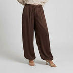 Women’s High Waist Wide Leg Trousers with Elastic Waistband