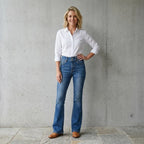 Denim Flare Jeans with Pockets Light Blue 2