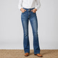 Denim Flare Jeans with Pockets Light Blue 5