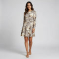 Women's Long Sleeve Midi Dress With Crew Neckline