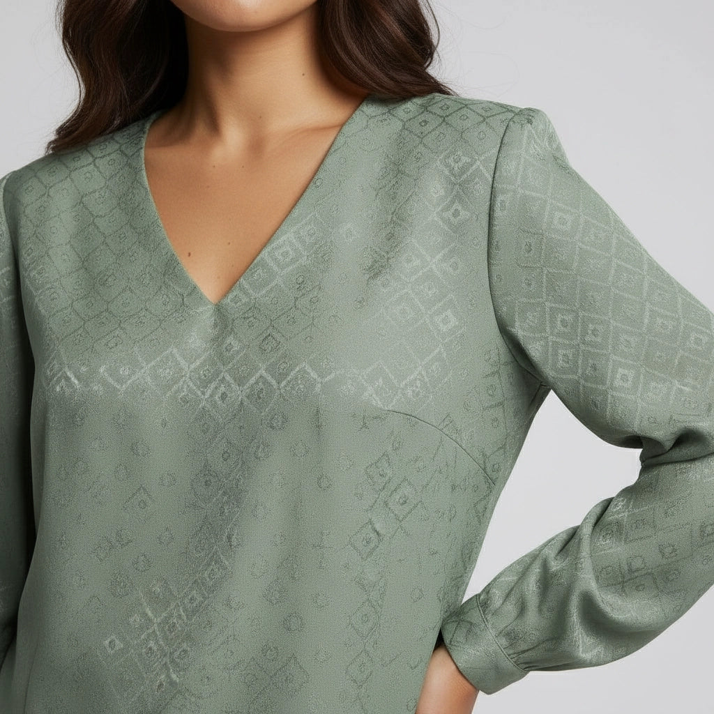 Women's V-Neck Blouse Long Sleeve