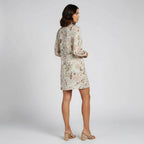 Women's Floral Shift Dress With Long Sleeves