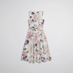 Women's Floral Sleeveless Dress With Belt