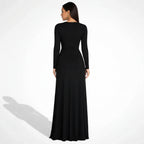 Elegant Bodycon Wedding Guest Dress with Sleeves Black 7