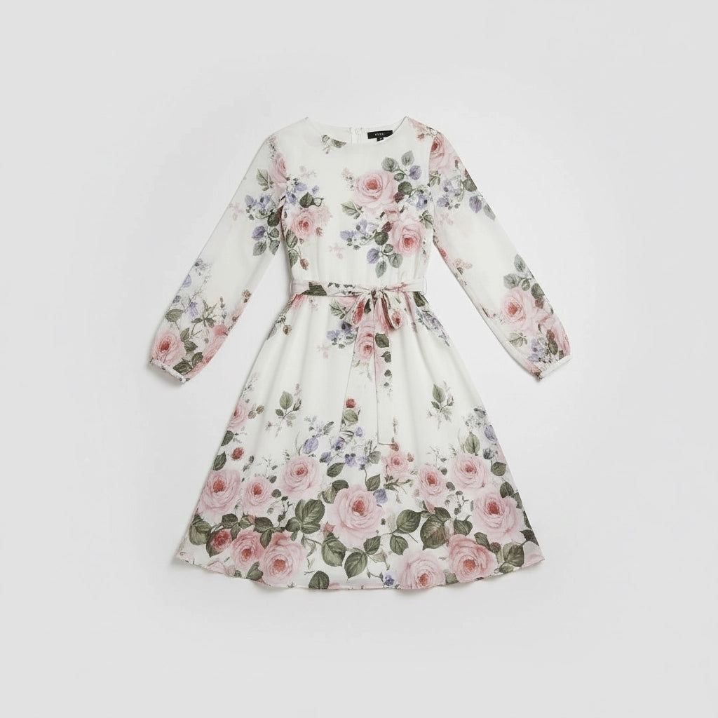Long Sleeve Floral Midi Dress