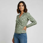 Women's Floral Wrap Blouse