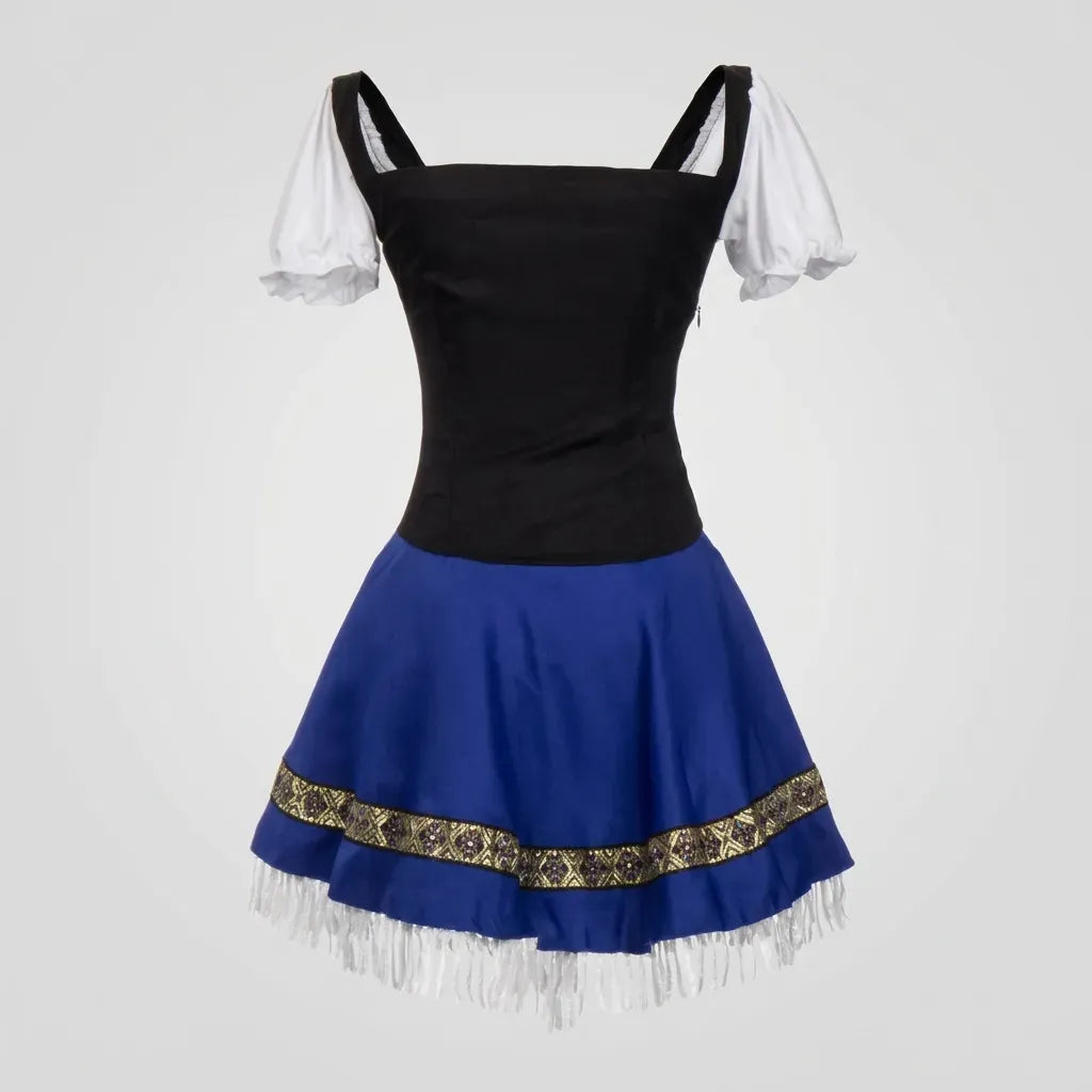 Festive Oktoberfest Dress with Bodice Detail Blue 3