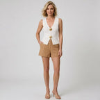 Fitted Knitted Waistcoat with Buttons White 4