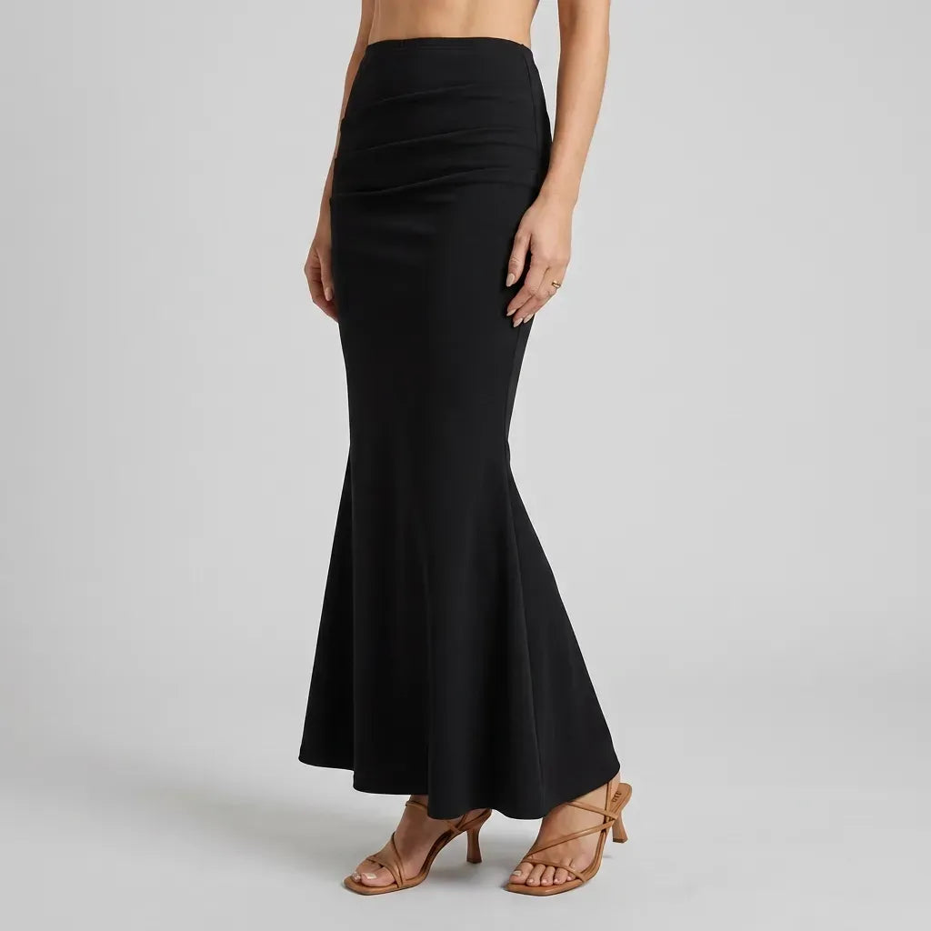 Fitted Mermaid Maxi Skirt Evening Black 2