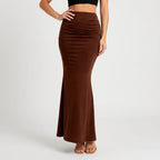 Fitted Mermaid Maxi Skirt Evening Brown 3