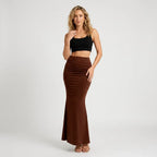 Fitted Mermaid Maxi Skirt Evening Brown 4