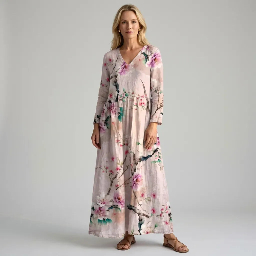 Flowy Midi Dress with Pockets Dusty Rose 7