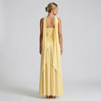 Formal Asymmetrical Strapless Dress with Slit Yellow 4