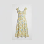 Sweetheart Neck Floral Midi Dress