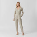 Women's Wrap Jumpsuit with Long Sleeves