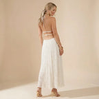 Halter Top and Skirt Set for Beach White 1