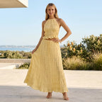 Halter Top and Skirt Set for Beach Yellow 4