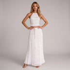 Halter Top and Skirt Set for Beach White 5