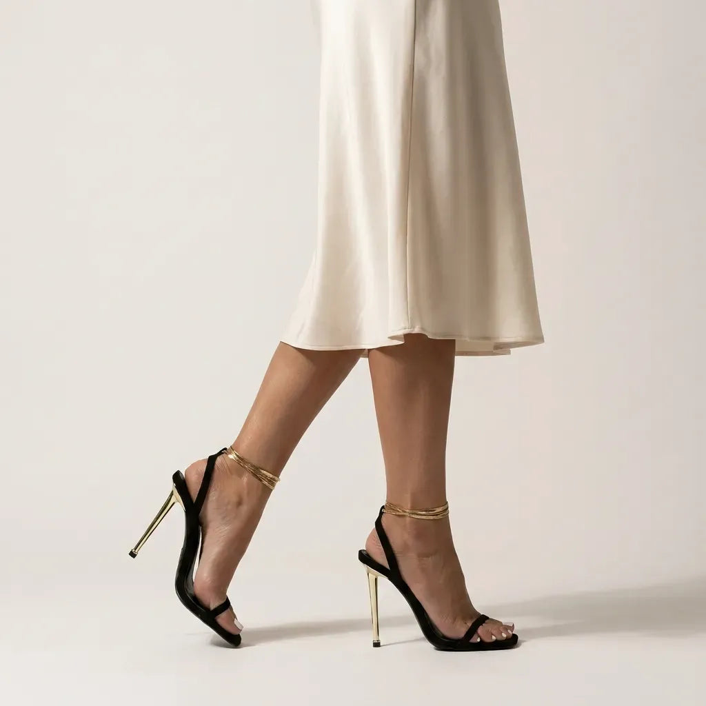 High Pointed Toe Stilettos Black 1