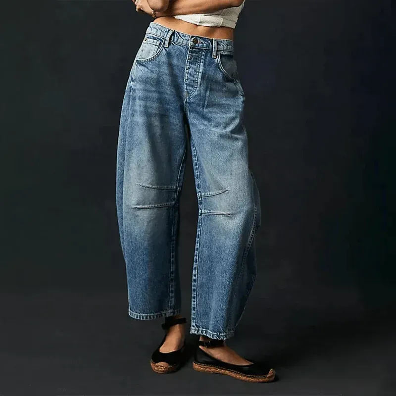 High Waisted Baggy Jeans with Pockets Denim 3