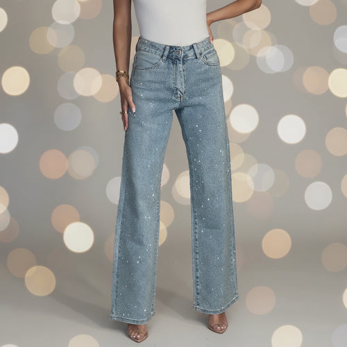 High Waisted Denim Baggy Jeans with Pockets Light Blue 4