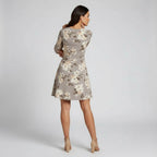 Women's Long Sleeve Midi Dress With Crew Neckline