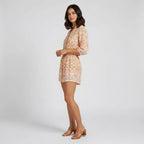 Women's Floral Playsuit with 3/4 Sleeves