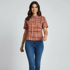 Boxy Geometric Print Top