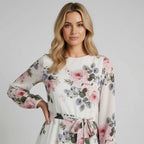 Long Sleeve Floral Midi Dress