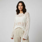 Women's Relaxed Fit Open-Knit Sweater