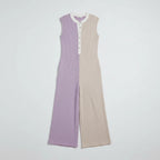 Sleeveless Wide-Leg Jumpsuit with Henley-Style Button Placket
