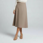 Women’s High Waist A-Line Office Midi Skirt