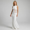 Lace Formal Cut Out Dress White 5