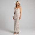 Lace Square Neck Slip Maxi Dress White 4