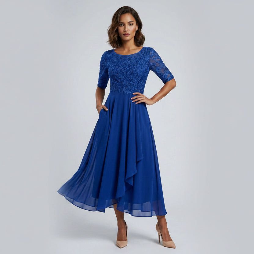 Lace Tulle Midi Dress for Wedding Guests - lace tulle midi dress for wedding guests 6