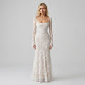 Lace Trumpet Maxi Wedding Guest Dress White 6