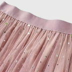 Layered Tulle Skirt with Stars Pink 1