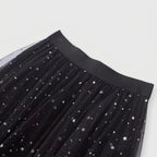 Layered Tulle Skirt with Stars Black 3