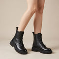 Leather Ankle Boots with Zipper Black 3