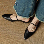 Leather Closed Toe Clogs with Buckle Detail Black 3