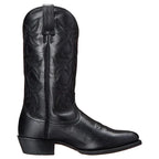 Leather Cowboy Boots with Pointed Toe Black 10