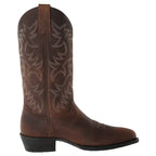 Leather Cowboy Boots with Pointed Toe Brown 4