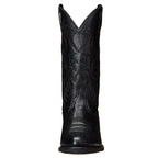 Leather Cowboy Boots with Pointed Toe Black 5