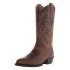 Leather Cowboy Boots with Pointed Toe Brown 8