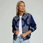 Lightweight Women's Colourful Jacket with Cuffs and Zip in Black – 9