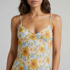 Floral Slip Midi Dress With Side Slit