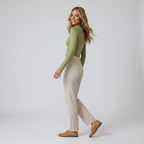 Tight Long Sleeve Basic Top Green 5
