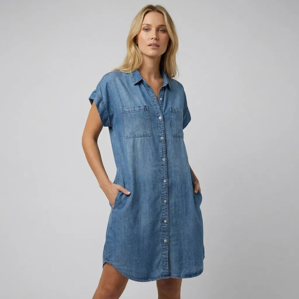 Loose Denim Dress Button Down Denim 3
