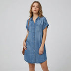 Loose Denim Dress Button Down Denim 4